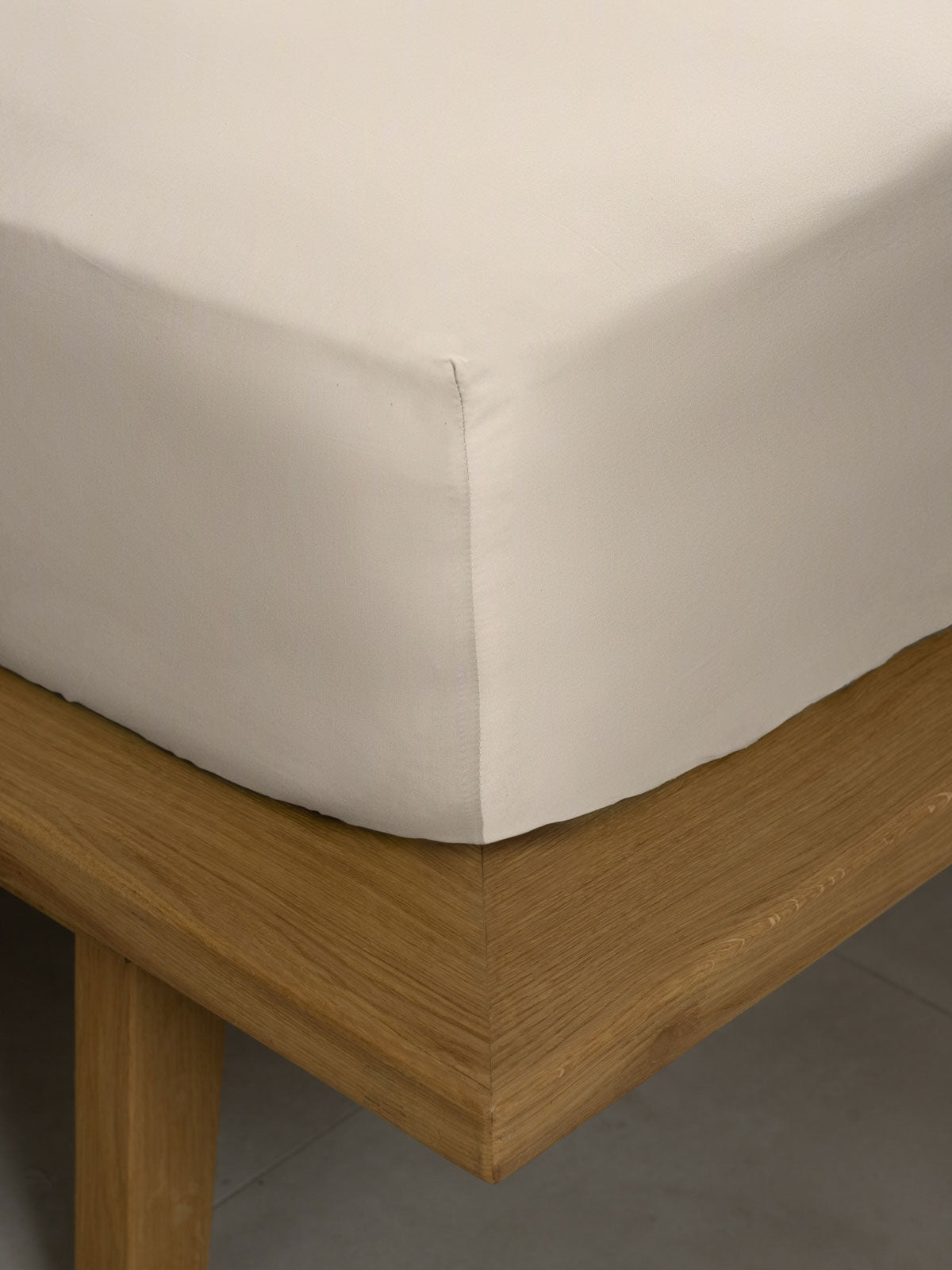 Κατωσέντονο Βαμβακοσατέν Omnia με Λάστιχο Beige Διπλό 160x200+40εκ