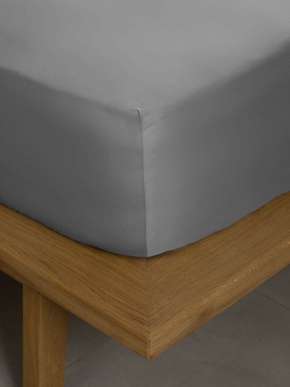 Κατωσέντονο Βαμβακοσατέν Omnia με Λάστιχο Grey Υπέρδιπλο 180x200+40εκ