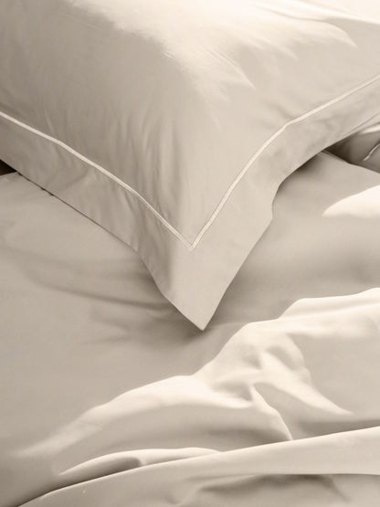 Σεντόνι Βαμβακοσατέν Omnia Φλατ Beige Υπέρδιπλο 250×280εκ