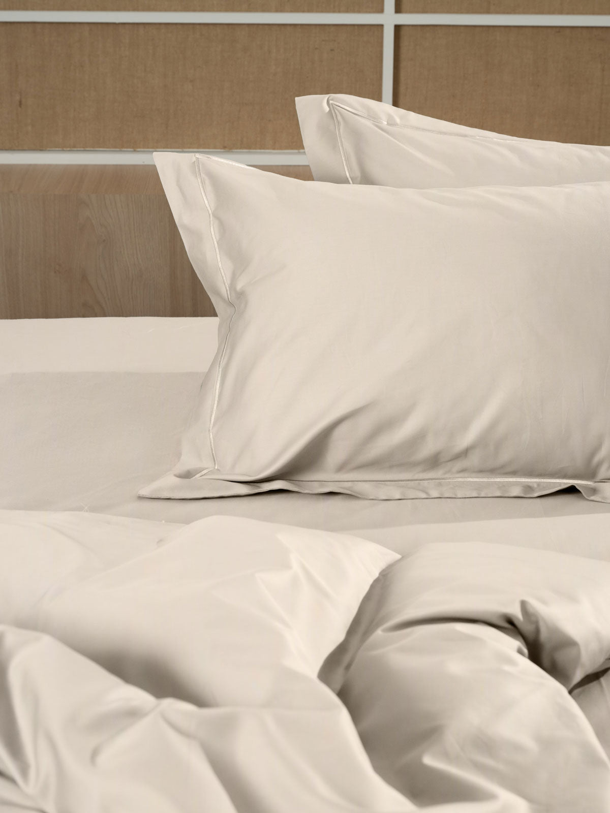 Σεντόνι Βαμβακοσατέν Omnia Φλατ Beige Υπέρδιπλο 250×280εκ