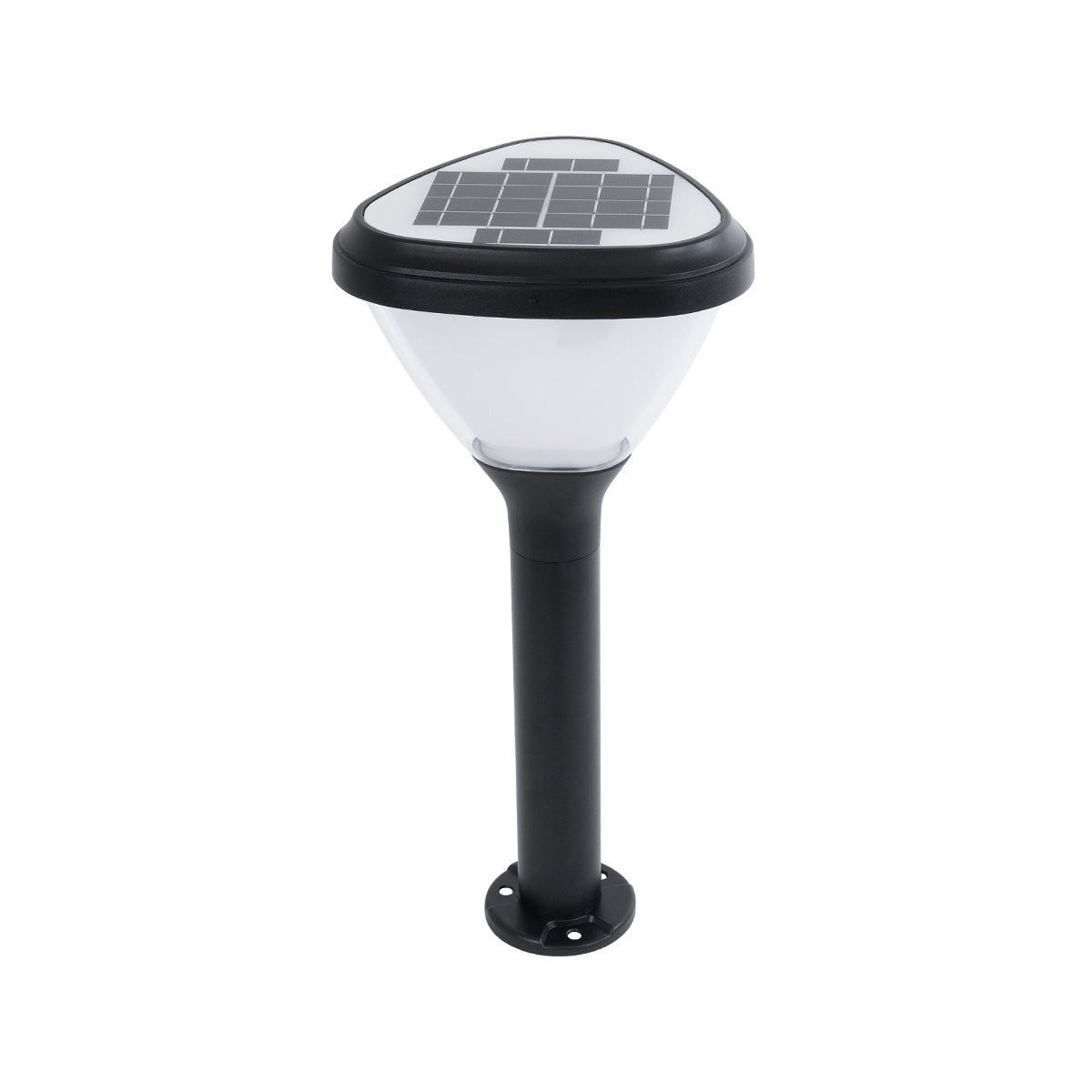 SOLARMIS 90521 LED Solar Bollard Light Κολωνάκι Κήπου Εξωτερικού Χώρου 10W 180lm 120° με Ενσωματωμένο Φωτοβολταϊκό Panel 6V 5W & Επαναφορτιζόμενη Μπαταρία Li-ion 3.2V 6000mAh με Αισθητήρα Ημέρας-Νύχτας - Αδιάβροχο IP65 Φ26 x Υ60cm Ψυχρό Λευκό 6000K