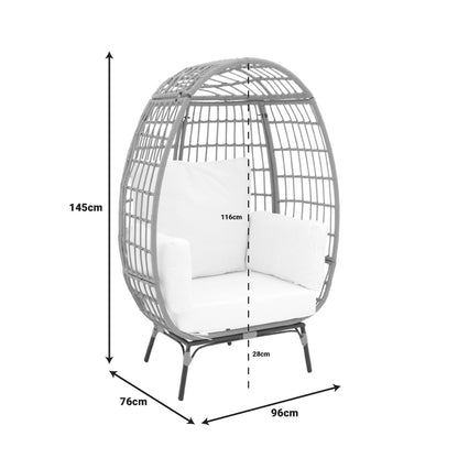 Πολυθρόνα Frox Wicker Rattan Φυσικό-Μεταλλικό Φυσικό-Μαύρο Πόδι-Μπεζ Μαξιλάρι 96x76x145