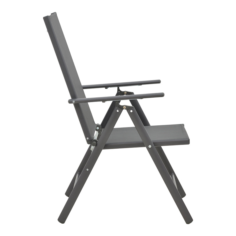 Πολυθρόνα Candor Ανθρακί Μέταλλο και Γκρι Textilene 51.5x63.5x107