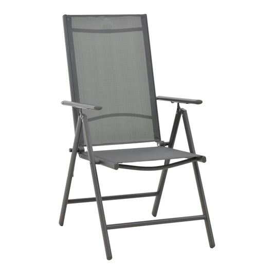 Πολυθρόνα Candor Ανθρακί Μέταλλο και Γκρι Textilene 51.5x63.5x107