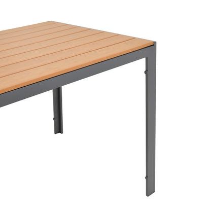 Τραπέζι Nares Αλουμίνιο Ανθρακί-Plywood Φυσικό 140x80x72.5
