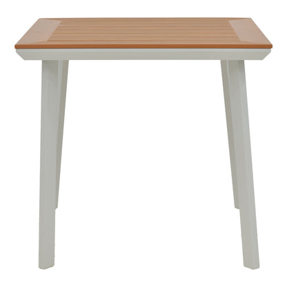 Τραπέζι Synergy Αλουμίνιο Λευκό-Plywood Φυσικό 80x80x74