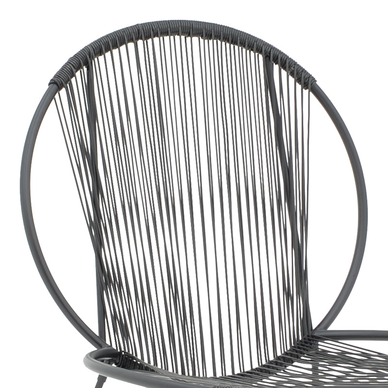 Καρέκλα Κήπου Dapper Μαύρο Μέταλλο-PE Μαύρο 64.5x74.5x76