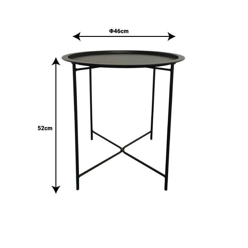 Τραπέζι Caius Μέταλλο σε Μαύρη Απόχρωση Φ46x52