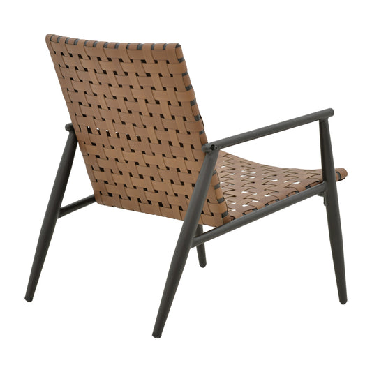 Πολυθρόνα Eamon Μαύρο Αλουμίνιο και PE Rattan σε Καφέ Απόχρωση 72.5x73.5x77