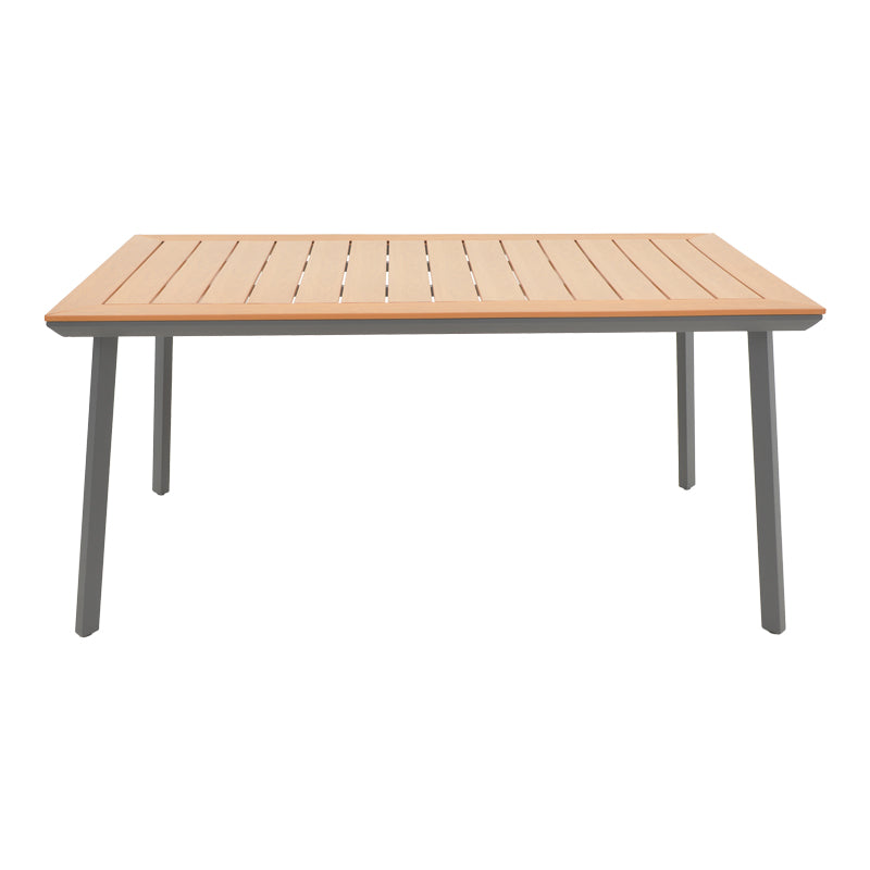 Τραπέζι Griffith Μαύρο Αλουμίνιο και Plywood σε Φυσική Απόχρωση 160x80x74