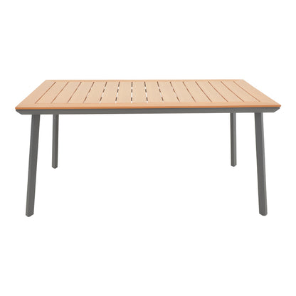 Τραπέζι Griffith Μαύρο Αλουμίνιο και Plywood σε Φυσική Απόχρωση 160x80x74