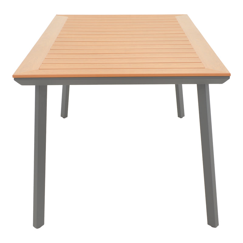 Τραπέζι Griffith Μαύρο Αλουμίνιο και Plywood σε Φυσική Απόχρωση 160x80x74