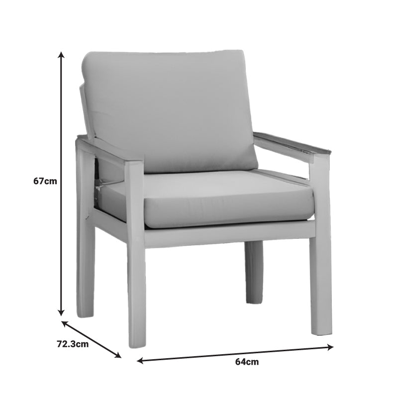 Σαλόνι Κήπου Fashionable Σετ 4 Τμχ Ύφασμα Μπεζ-Λευκό Αλουμίνιο-Plywood σε Φυσική Απόχρωση