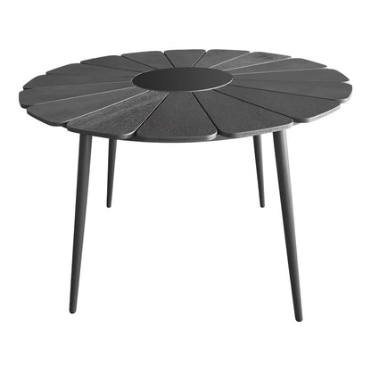 Τραπέζι Pinap Μαύρο Αλουμίνιο και Plywood σε Μαύρη Απόχρωση Φ110x74