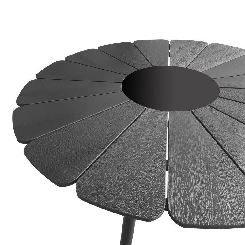 Τραπέζι Pinap Μαύρο Αλουμίνιο και Plywood σε Μαύρη Απόχρωση Φ110x74