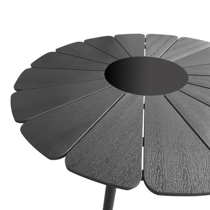 Τραπέζι Pinap Μαύρο Αλουμίνιο και Plywood σε Μαύρη Απόχρωση Φ110x74