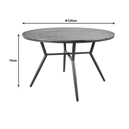 Τραπέζι Appa Αλουμίνιο και Plywood σε Ανθρακί Απόχρωση Φ120x74