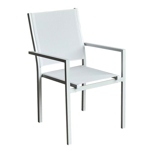 Πολυθρόνα Zacreta Αλουμίνιο-Textilene σε Λευκή Απόχρωση 61x56.5x87.5