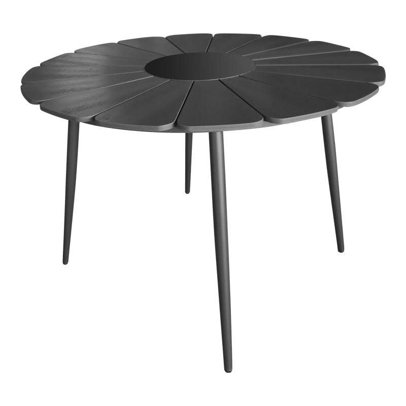 Τραπεζαρία Pinap-Dashiell Σετ 5 Τεμ Μαύρο Αλουμίνιο και Plywood σε Μαύρη Απόχρωση Φ110x74