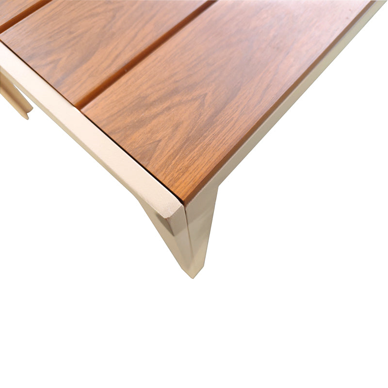 Τραπέζι Nares Αλουμίνιο Cappuccino-Plywood σε Φυσική Απόχρωση 140x80x72.5
