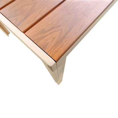 Τραπέζι Nares Αλουμίνιο Cappuccino-Plywood σε Φυσική Απόχρωση 140x80x72.5