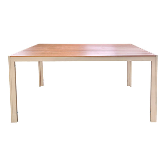 Τραπέζι Nares Αλουμίνιο Cappuccino-Plywood σε Φυσική Απόχρωση 180x90x72.5