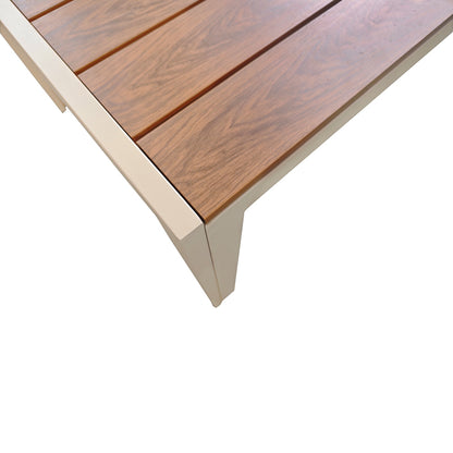 Τραπέζι Nares Αλουμίνιο Cappuccino-Plywood σε Φυσική Απόχρωση 180x90x72.5