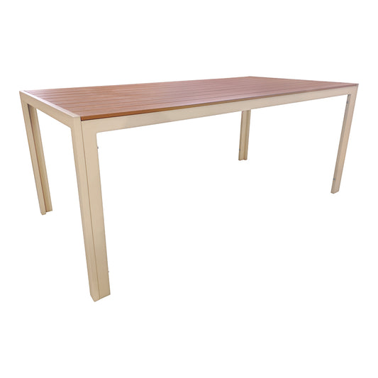 Τραπέζι Nares Αλουμίνιο Cappuccino-Plywood σε Φυσική Απόχρωση 180x90x72.5