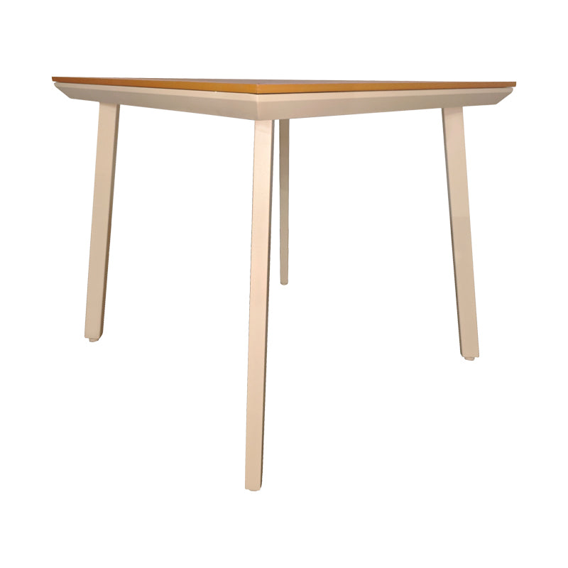 Τραπέζι Synergy Αλουμίνιο Cappuccino-Plywood σε Φυσική Απόχρωση 80x80x74