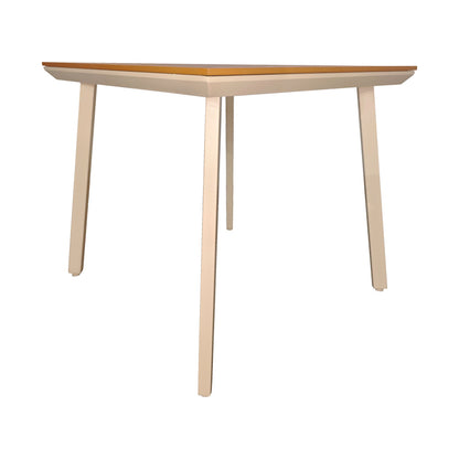 Τραπέζι Synergy Αλουμίνιο Cappuccino-Plywood σε Φυσική Απόχρωση 80x80x74