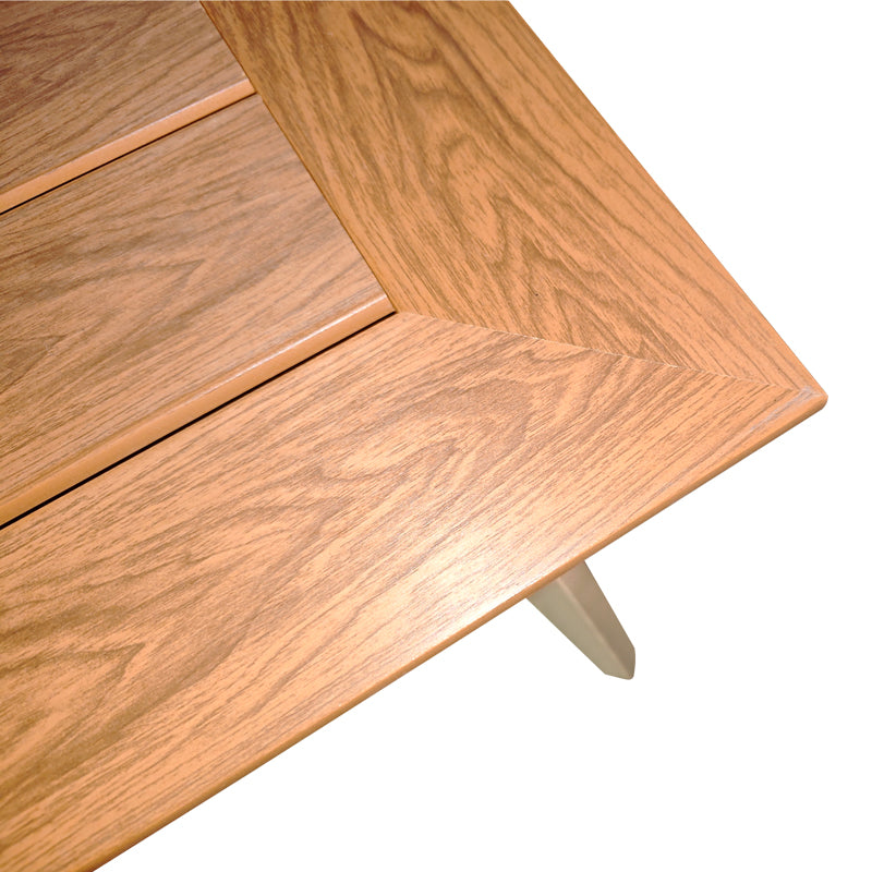 Τραπέζι Synergy Αλουμίνιο Cappuccino-Plywood σε Φυσική Απόχρωση 80x80x74