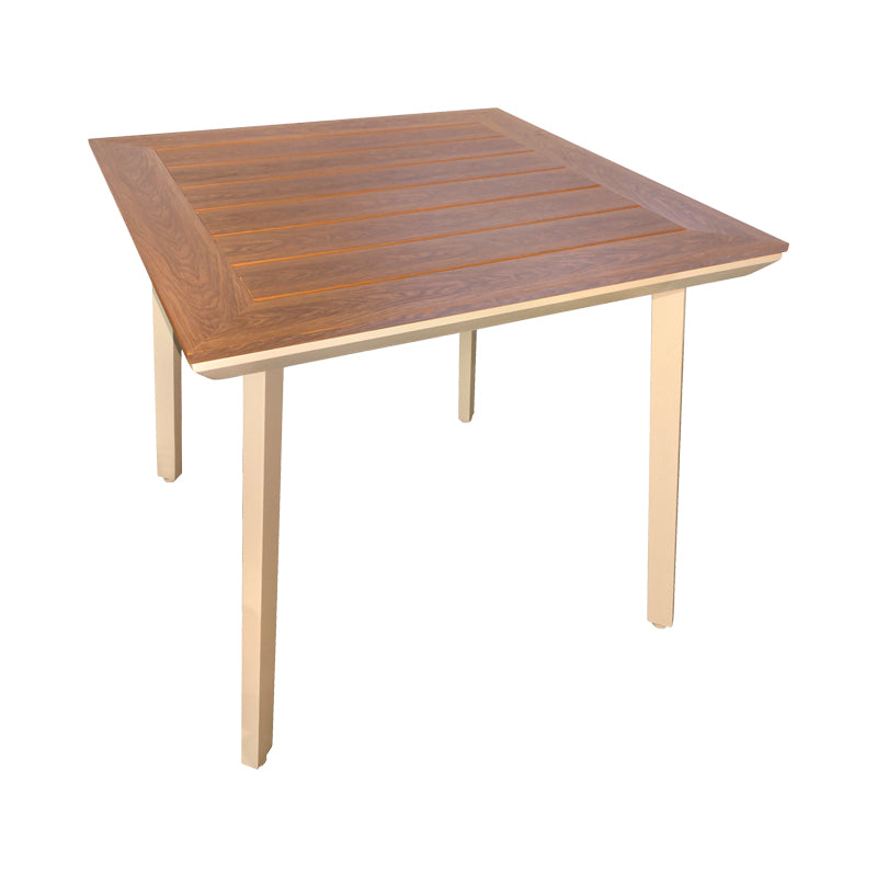 Τραπέζι Synergy Αλουμίνιο Cappuccino-Plywood σε Φυσική Απόχρωση 80x80x74