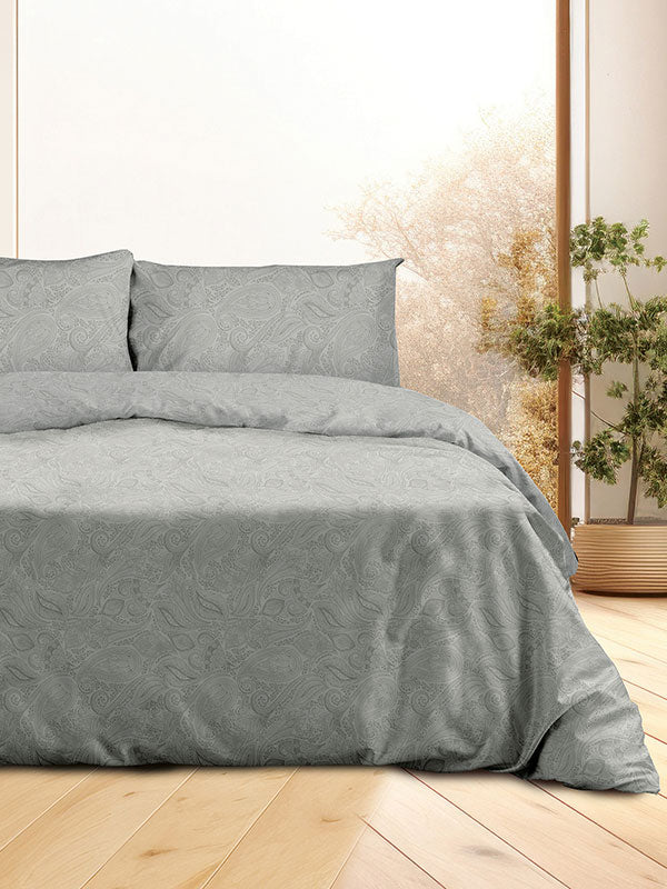 Σετ Σεντόνια Flannel 2040 Grey Διπλό με Λάστιχο 150x205+30εκ
