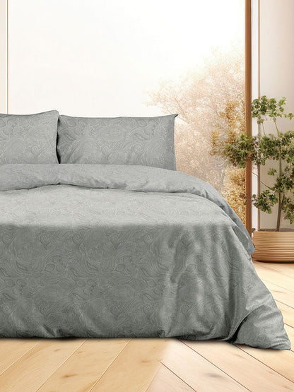 Σετ Σεντόνια Flannel 2040 Grey Διπλό με Λάστιχο 150x205+30εκ