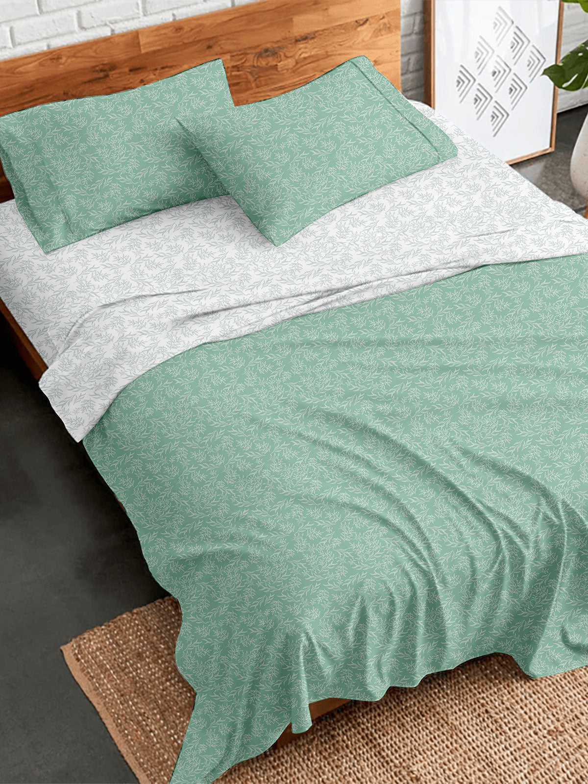 Σετ Σεντόνια Flannel 2052 Aqua Διπλό Με Λάστιχο (150x205+30)