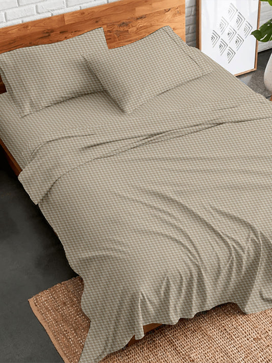 Σετ Σεντόνια Flannel 2064 Beige Διπλό (200x260)