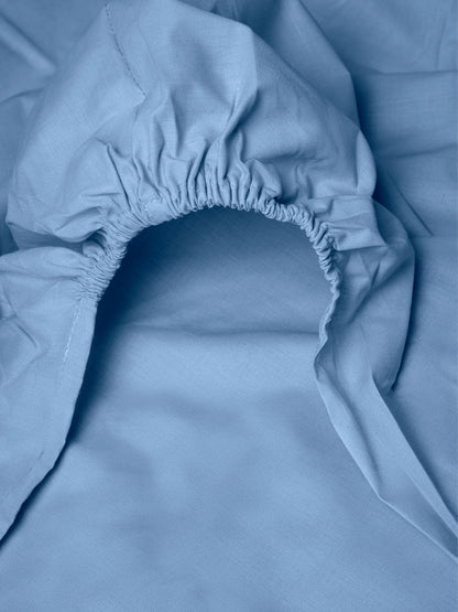 Κατωσέντονο Menta με Λάστιχο 16 Light Blue Μονό 100x200+25εκ