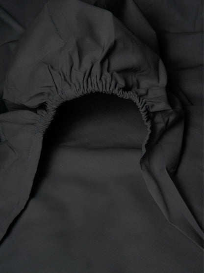 Κατωσέντονο Menta με Λάστιχο 21 Black Μονό 100x200+25εκ