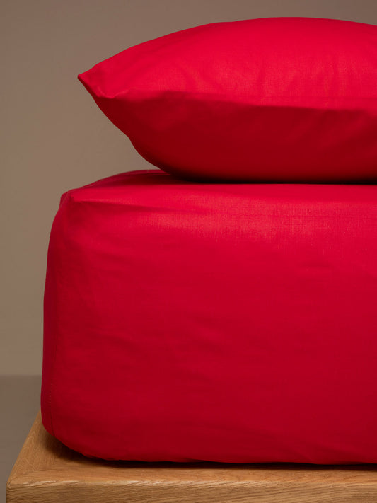 Κατωσέντονο Menta με Λάστιχο 12 Red Διπλό 160x200+25εκ