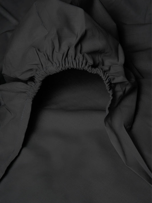 Κατωσέντονο Menta με Λάστιχο 21 Black Διπλό 160x200+25εκ