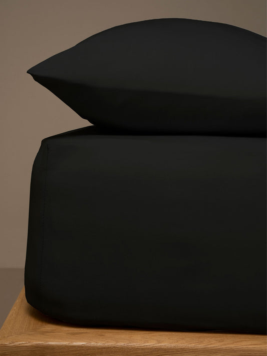 Κατωσέντονο Menta με Λάστιχο 21 Black Ημίδιπλο 120x200+25εκ