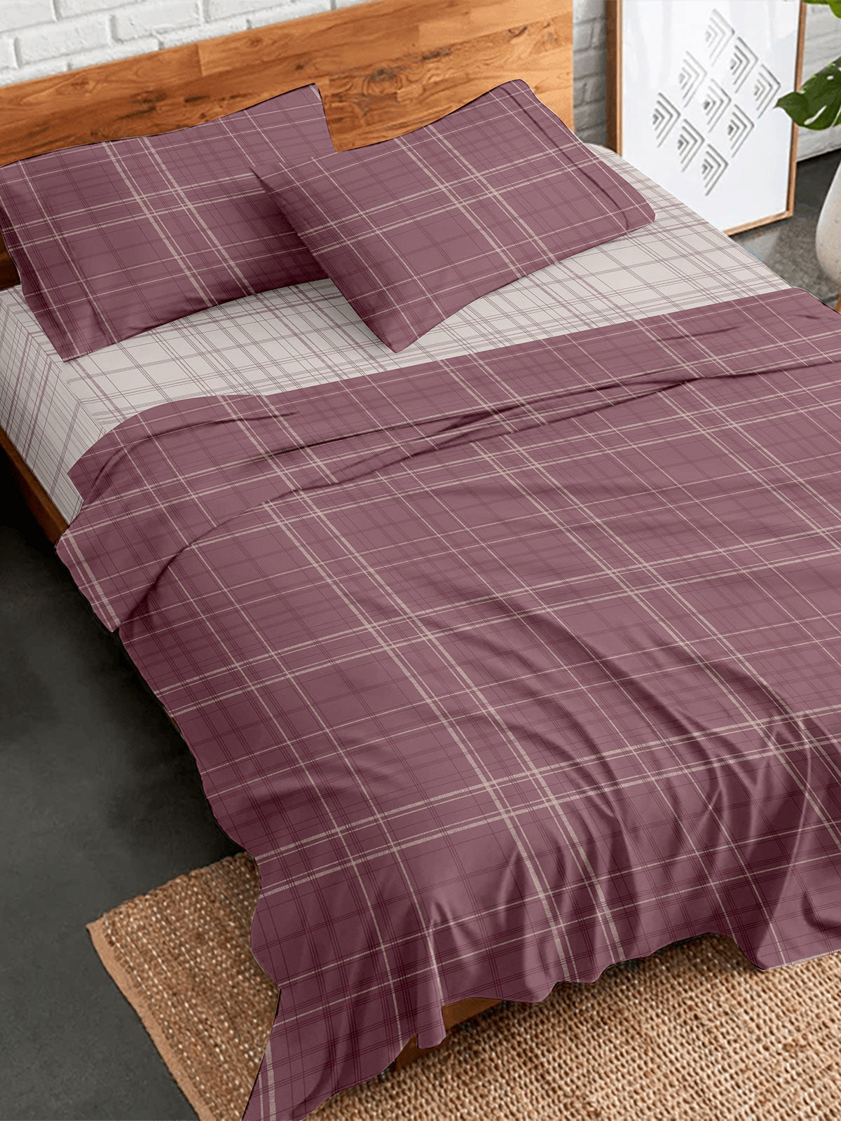 Σετ Σεντόνια Flannel 2066 Bordeaux Μονό (160x260)
