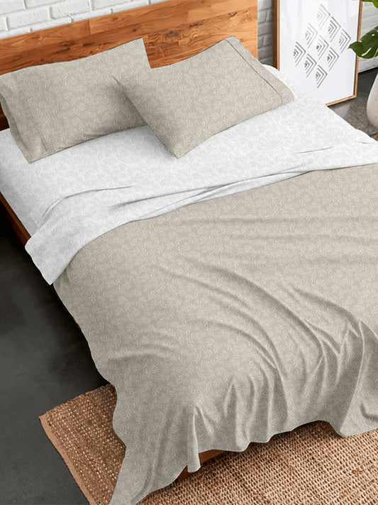 Σετ Σεντόνια Flannel 2052 Beige Υπέρδιπλο Με Λάστιχο (170x205+30)