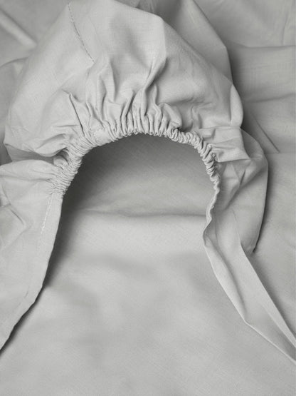 Κατωσέντονο Menta με Λάστιχο 18 Light Grey Διπλό 160x200+40εκ