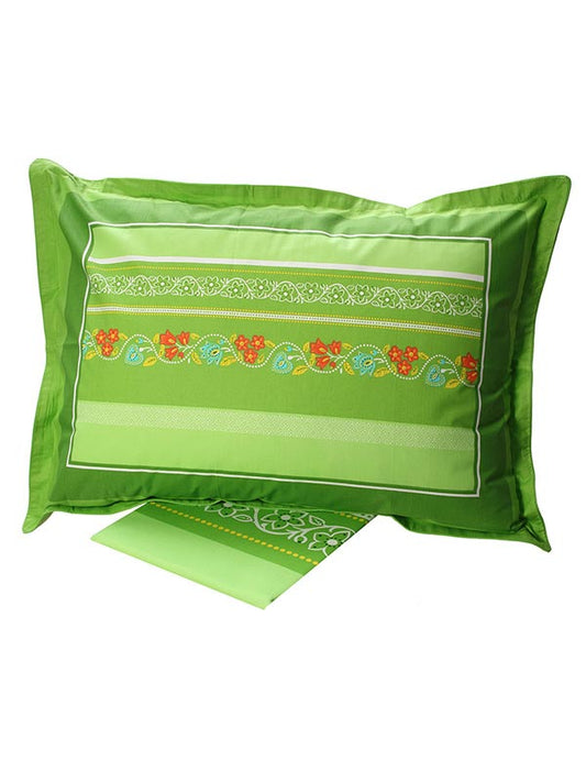 Σετ Σεντόνια Cotton Feelings Εμπριμέ 4674 Green Μονό 160x260εκ