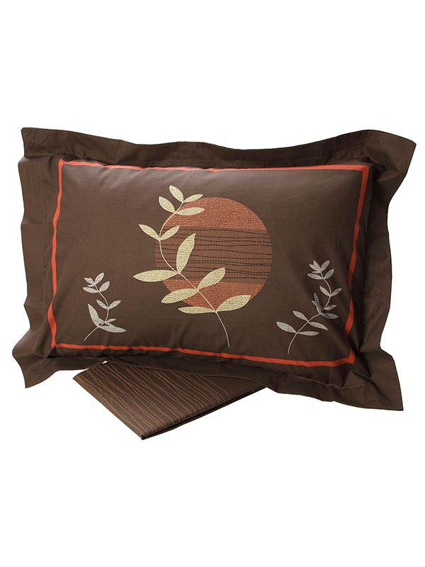 Σετ Σεντόνια Cotton Feelings Εμπριμέ 693 Brown Μονό 160x260εκ