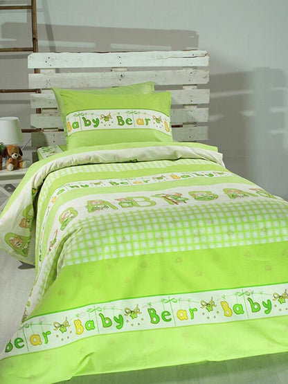 Σετ Σεντόνια Cotton Feelings Εμπριμέ 8481 Green Μονό 165x270εκ