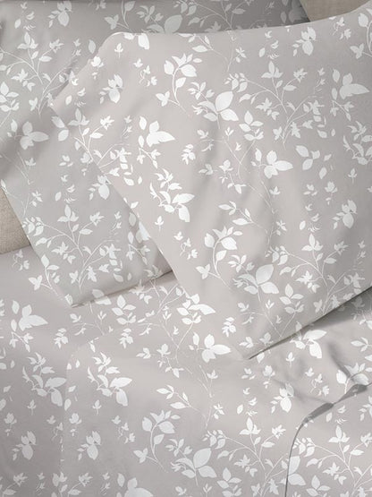 Σετ Σεντόνια Menta Εμπριμέ 040 Grey Μονό 160x250εκ