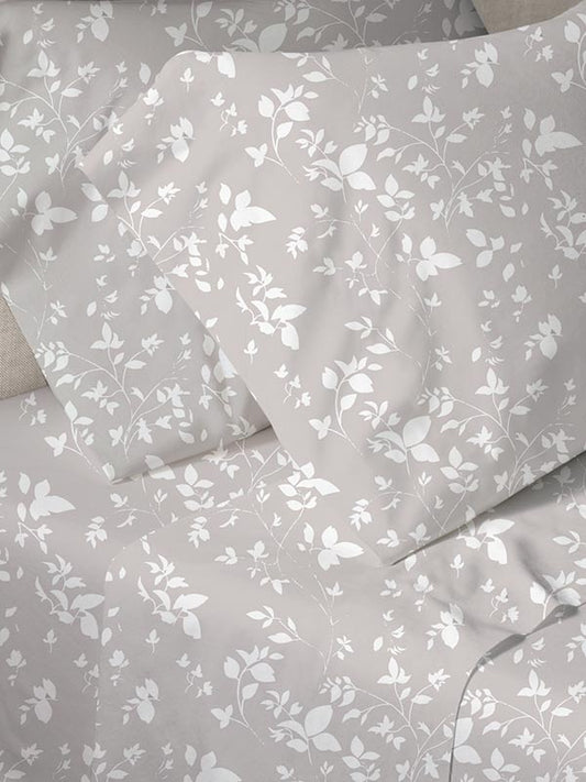 Σετ Σεντόνια Menta Εμπριμέ 040 Grey Μονό 160x250εκ