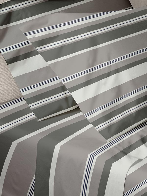 Σετ Σεντόνια Menta Εμπριμέ 550 Grey Μονό 160x250εκ